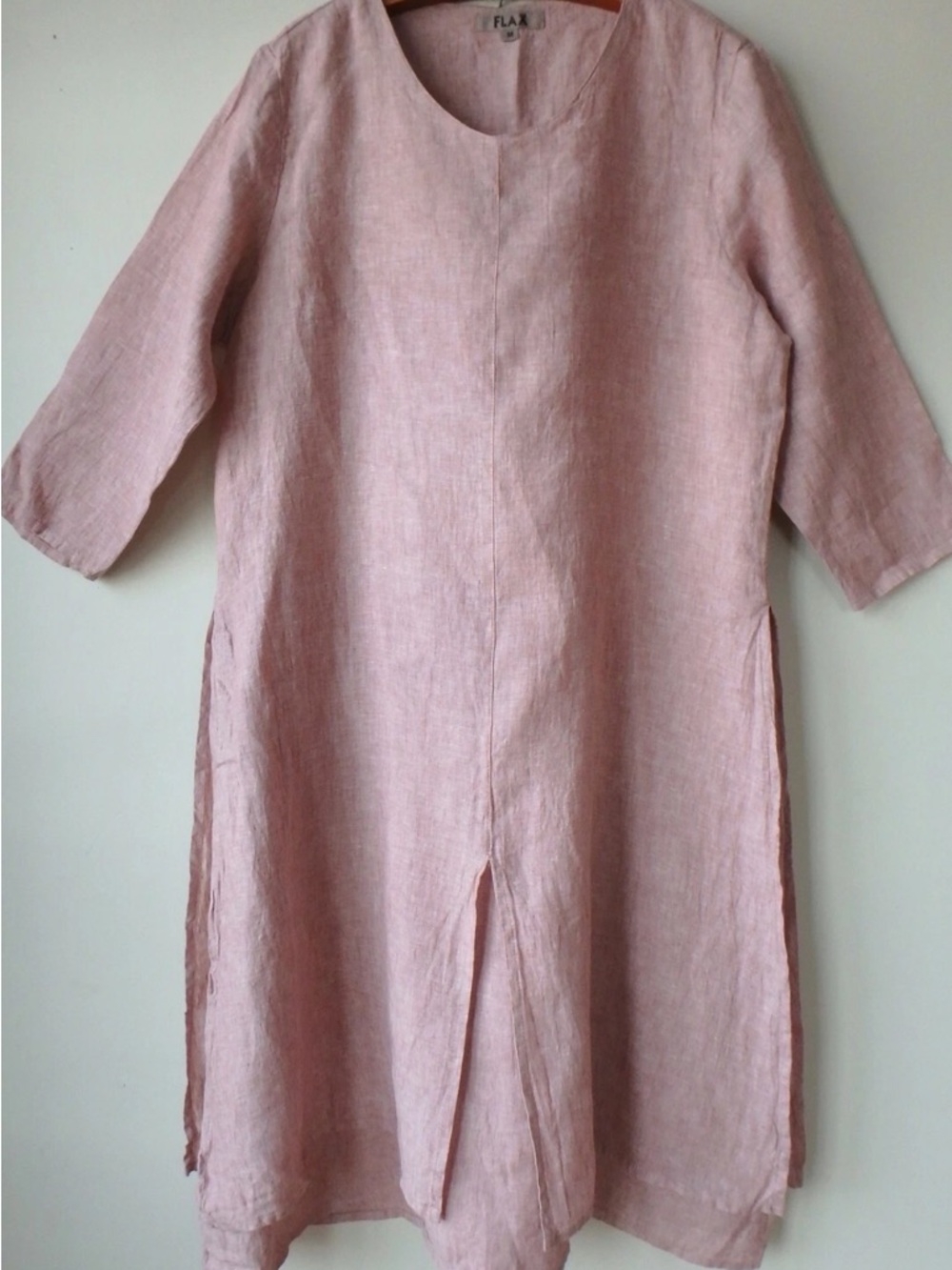 Flax Blush Pink Linen Dress SMALL